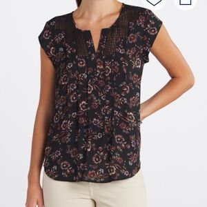 Daniel Rainn Black Floral Blouse